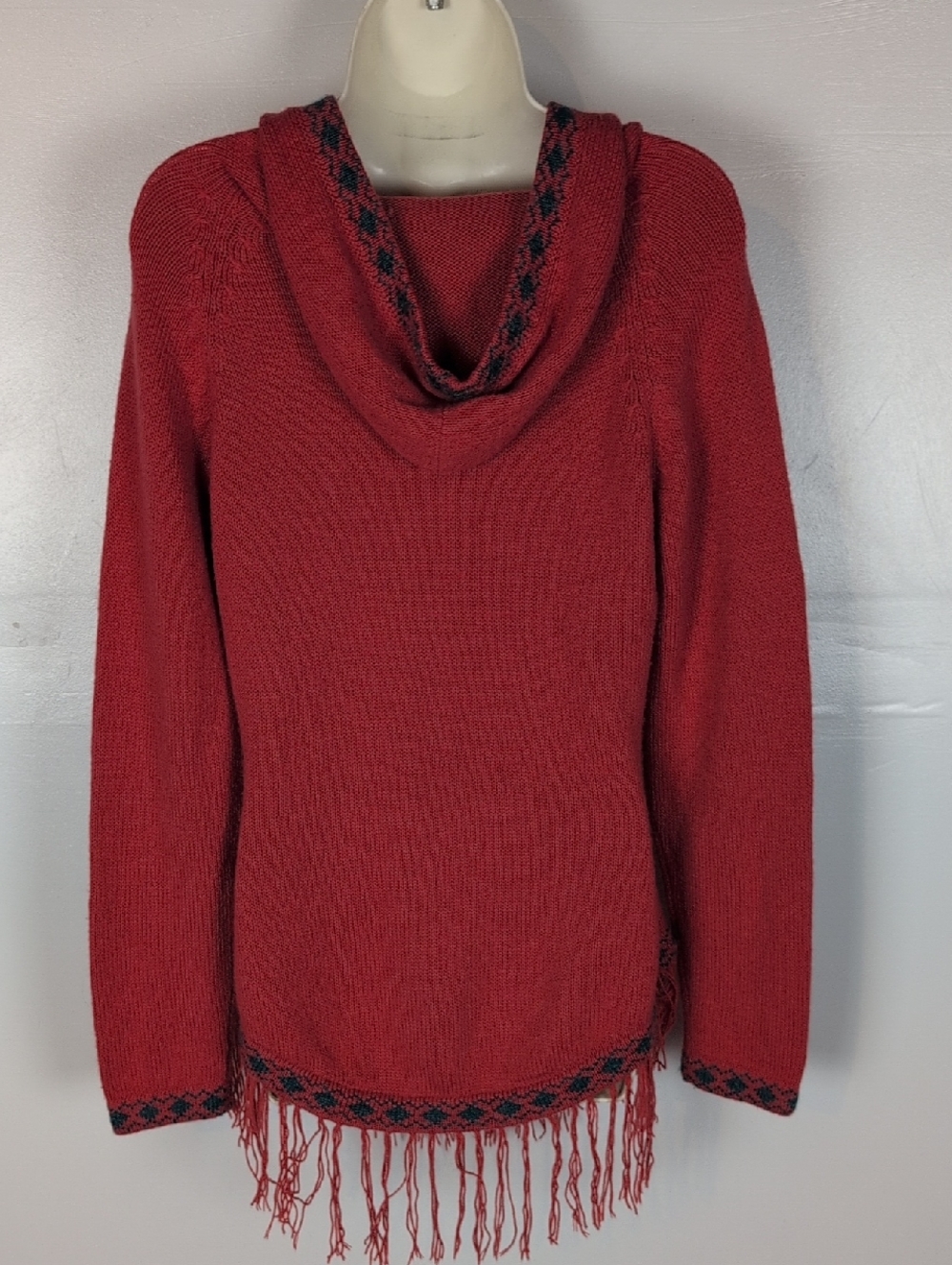 Alpaca Connection Hooded Fringe Hem Tunic Sweater - Picture 7 of 10